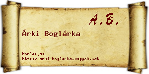 Árki Boglárka névjegykártya