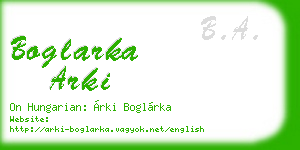 boglarka arki business card